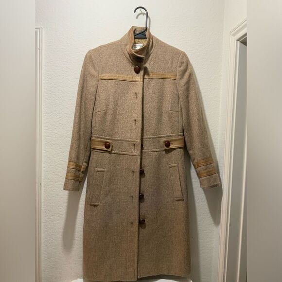 Vintage KORS Michael Kors Women’s Tweed Officers Jacket Wool Coat Size 4 - Picture 2 of 11